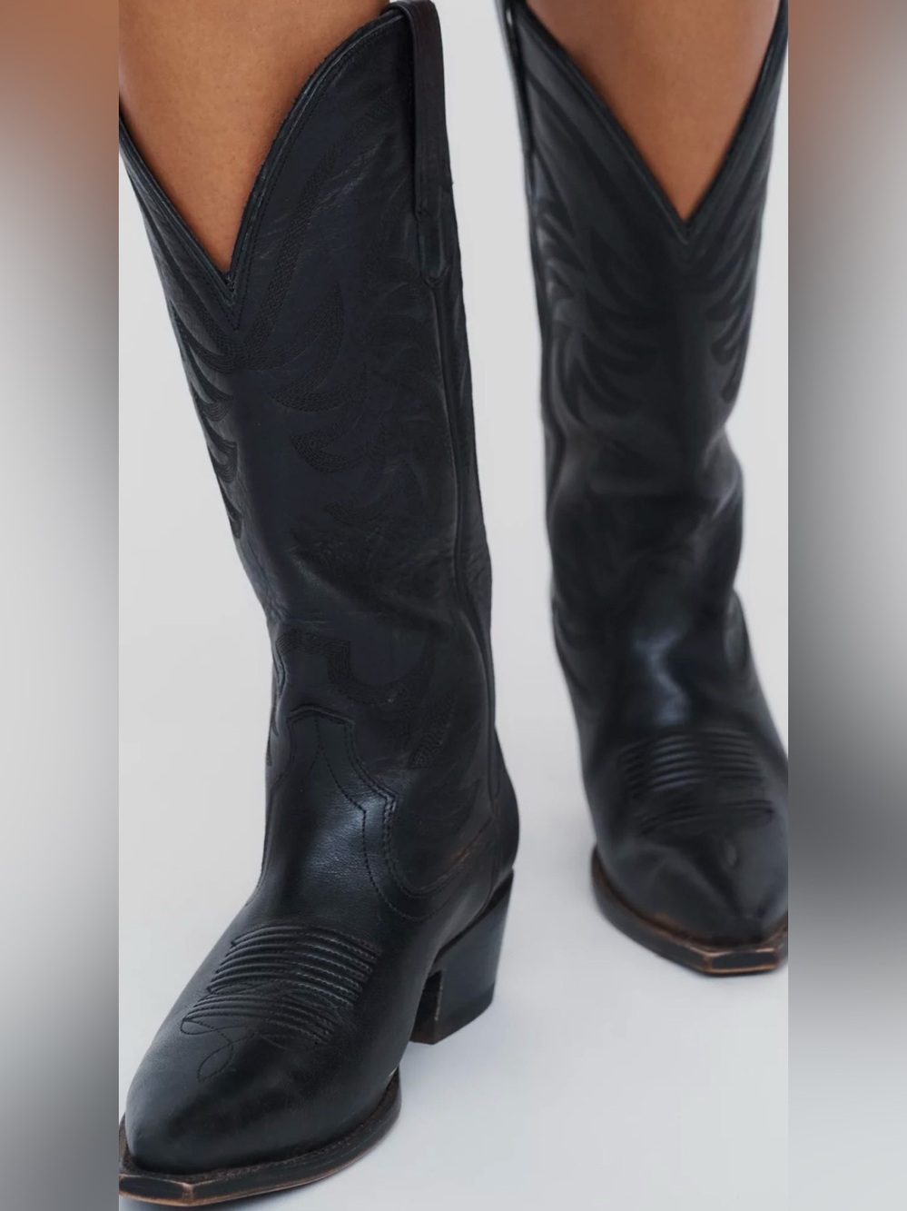 Tecovas The Annie Black Leather Western Cowboy Boots Rodeo Cowgirl - Picture 4 of 9